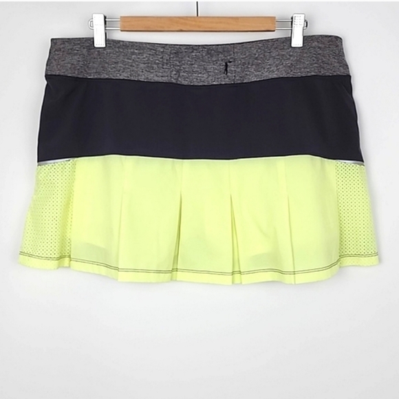 Champion G9 Duo Dry Max Black Grey Lime Athletic Skirt Skort Pleats Stretch XL - Picture 2 of 14